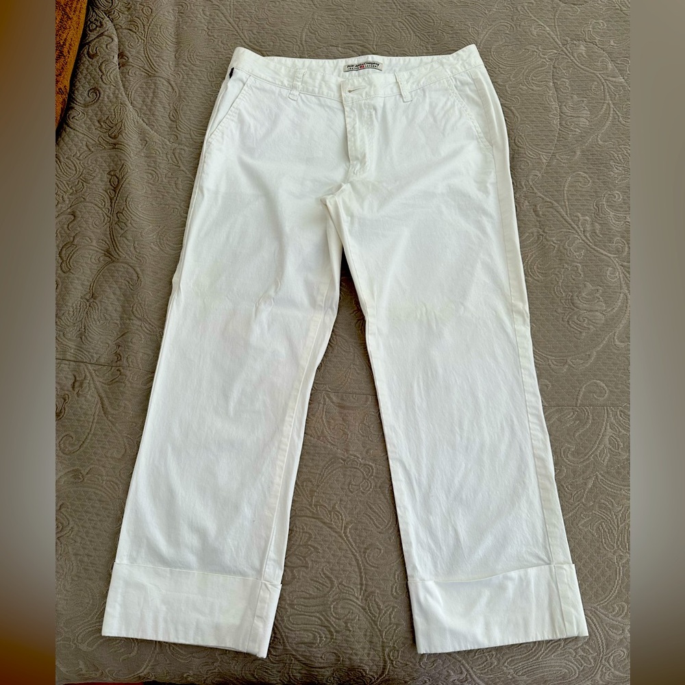 White polo summer pant 3/4 length